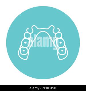 Removable partial denture line icon. Dental prosthetic. Vector illustration Stock Vector