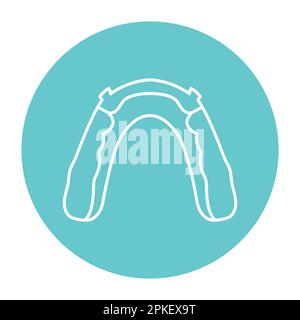 Hawley retainer line icon. Dental prosthetic. Vector illustration Stock Vector