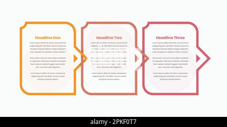 Abstract rectangle shape with arrow for infographic steps text presentation Stock Vector