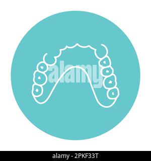 Removable partial denture line icon. Dental prosthetic. Vector illustration Stock Vector