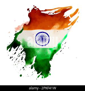 vector illustration of indian flag isolate on white background Stock ...