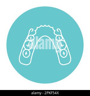 Removable partial denture line icon. Dental prosthetic. Vector illustration Stock Vector