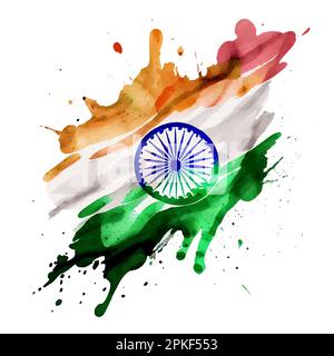 vector illustration of indian flag isolate on white background Stock ...