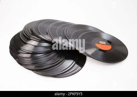 Old vinyl records Stock Photo