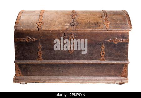 Old wooden treasure chest Stock Photo