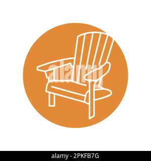 Adirondack color line icon. Pictogram for web page, mobile app, promo. Stock Vector