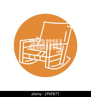 Rocking chair color line icon. Pictogram for web page, mobile app, promo. Stock Vector