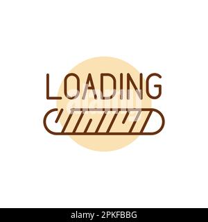 Loading color line icon. Website banner. Download process. System update. Stock Vector