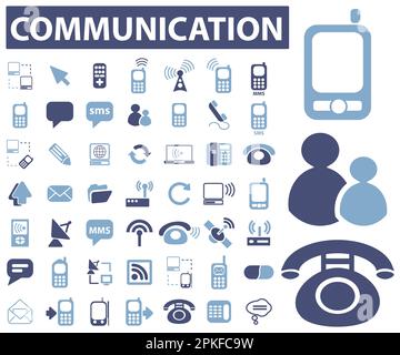 A set of communication icons vector illustration Stock Vector