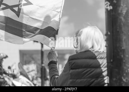 Civilian protests in the city of Rehovot Israel against the planned changes of Israeli government to the high court of justice Stock Photo