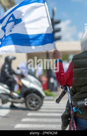 Civilian protests in the city of Rehovot Israel against the planned changes of Israeli government to the high court of justice Stock Photo