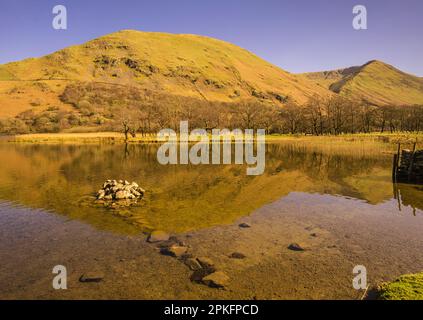 Looking across Brothers Water in the English Lake District.On the other side of the lake, the fell is Hartsop Didd. Stock Photo