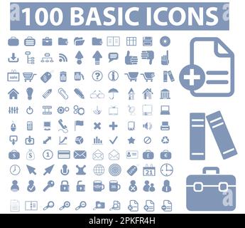 A set of 100 Basic icons vector illustration Stock Vector