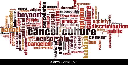 Cancel culture word cloud concept. Collage made of words about cancel culture. Vector illustration Stock Vector