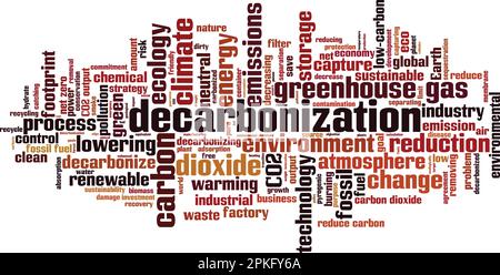 Decarbonization word cloud concept. Collage made of words about decarbonization. Vector illustration Stock Vector