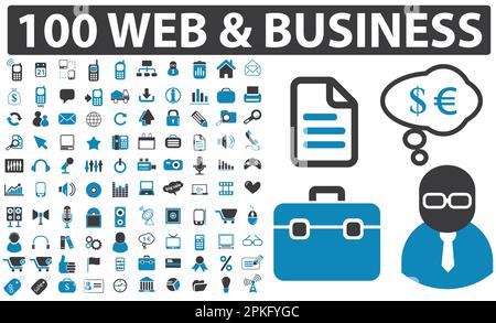 A set of icons for web and business vector illustration Stock Vector