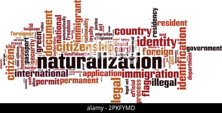 Naturalization, word cloud concept. Collage made of words about naturalization. Vector illustration Stock Vector