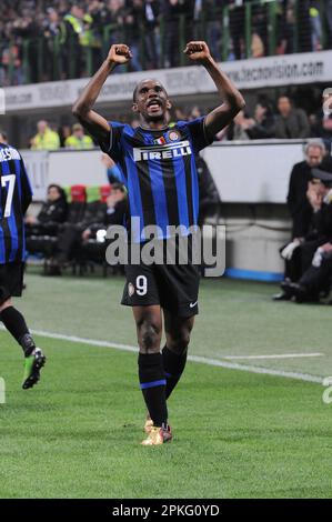 Milan, Italy, 24/03/2010 : Samuel Eto’o during the match Inter Livorno Stock Photo