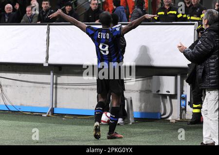 Milan, Italy, 24/03/2010 : Samuel Eto’o during the match Inter Livorno Stock Photo