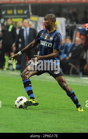 Milan, Italy, 03/03/2010 : Samuel Eto’o during the match Inter Juventus Stock Photo