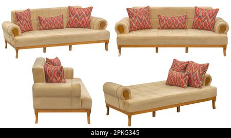 Folding sofa. Isolated from the background. In different angles. Interior element Stock Photo