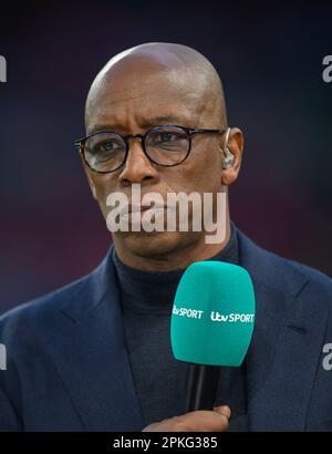 06 Apr 2023 - England v Brazil - Women’s Finalissima - Wembley Stadium  TV football pundit and former player Ian Wright during the UEFA Women's Finalissima 2023 at Wembley  Picture : Mark Pain / Alamy Live News Stock Photo