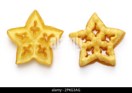 rosette cookie: star cookie front and back Stock Photo