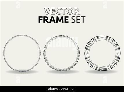 Hand drawn circles sketch frame vector set. Rounds scribble line circles. Vector illustrations. Stock Vector