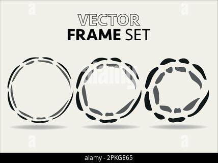 Hand drawn circles sketch frame vector set. Rounds scribble line circles. Vector illustrations. Stock Vector