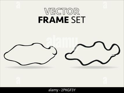 Doodle oval. Hand-drawn ellipse, round grunge frame and circled doodle isolated icon set on white. Stock Vector