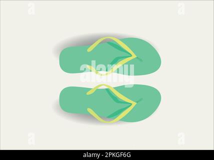 Flip flops on white background. Vector illustration in trendy flat style. Vector Flip Flops design for summer. Stock Vector