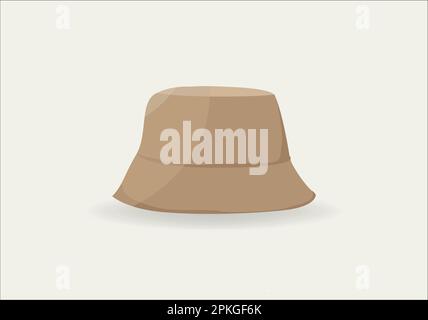 Front of basic bucket hat isolated illustration. Vector bowler hat template Stock Vector