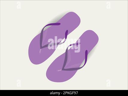 Flip flops on white background. Vector illustration in trendy flat style. Vector Flip Flops design for summer. Stock Vector