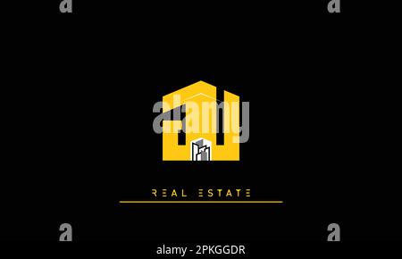 Real Estate letters Initials Monogram logo JU , UJ Stock Vector