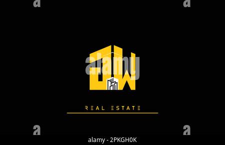 Real Estate letters Initials Monogram logo JW , WJ Stock Vector