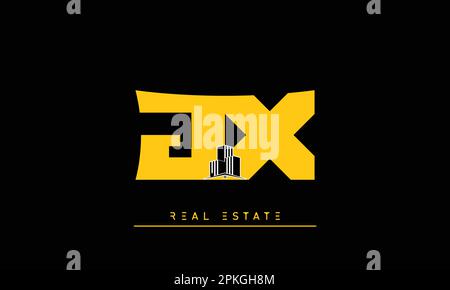 Real Estate letters Initials Monogram logo JX , XJ Stock Vector