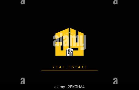 Real Estate letters Initials Monogram logo JY , YJ Stock Vector
