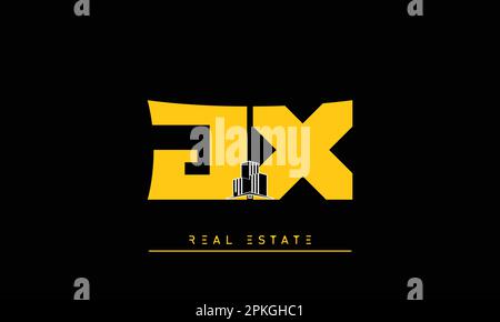 Real Estate letters Initials Monogram logo JX , XJ Stock Vector
