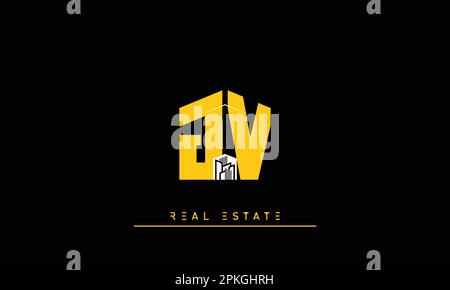 Real Estate letters Initials Monogram logo JV , VJ Stock Vector