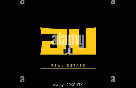 Real Estate letters Initials Monogram logo JU , UJ Stock Vector