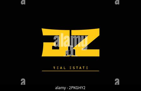 Real Estate letters Initials Monogram logo JZ , ZJ Stock Vector