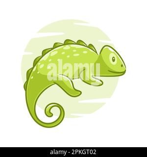 Cute chameleon animal cartoon design Stock Vector