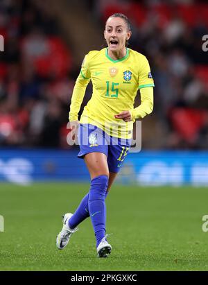 London, UK. 6th Apr, 2023. Luana of Brazil during the Women's CONMEBOL/UEFA Finalissima match at Wembley Stadium, London. Picture credit should read: Paul Terry/Sportimage Credit: Sportimage/Alamy Live News Stock Photo