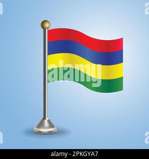 State table flag of Mauritius. National symbol, vector illustration Stock Vector