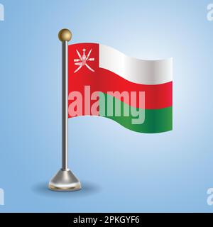 State table flag of Oman. National symbol, vector illustration Stock Vector