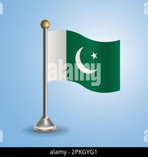 State table flag of Pakistan. National symbol, vector illustration Stock Vector