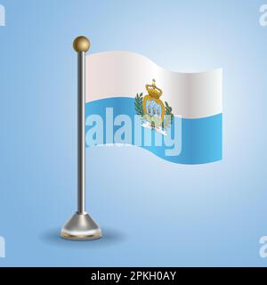 State table flag of San Marino. National symbol, vector illustration Stock Vector
