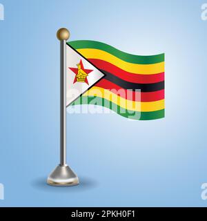 State table flag of Zimbabwe. National symbol, vector illustration Stock Vector