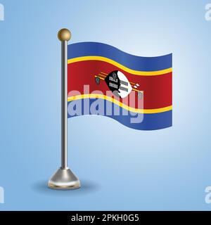 State table flag of Swaziland. National symbol, vector illustration Stock Vector