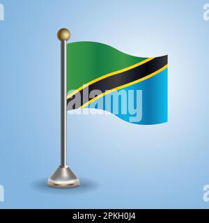 State table flag of Tanzania. National symbol, vector illustration Stock Vector